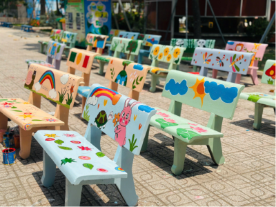 ✨✨✨TRƯỜNG TIỂU HỌC PHÚ TÂN TỔ CHỨC HOẠT ĐỘNG "MẶC ÁO MỚI CHO GHẾ ĐÁ”💖