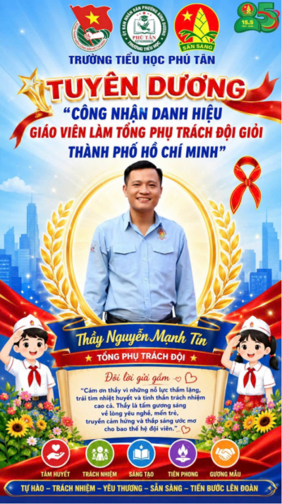 🎉 VINH DANH GIÁO VIÊN LÀM TỔNG PHỤ TRÁCH ĐỘI GIỎI THÀNH PHỐ HỒ CHÍ MINH 🎉