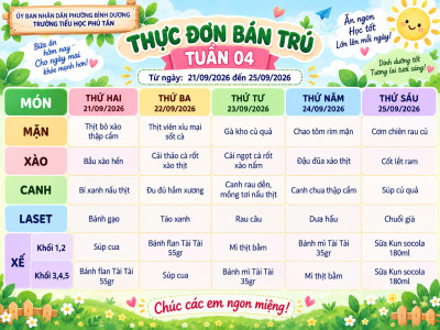 THỰC ĐƠN TUẦN 7 (NĂM HỌC 2026-2027)